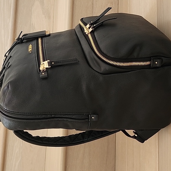 Tumi Voyageur Halle Black Leather Backpack - Picture 6 of 15